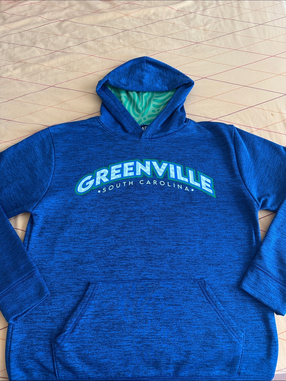 Greenville South Carolina Blue Hooded Zip-Up Sweater